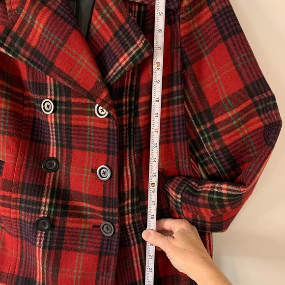 Old Navy Vibrant Plaid Pea Coat - Picture 3 of 9
